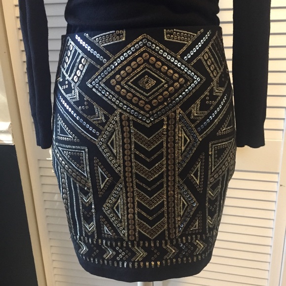 Express Dresses & Skirts - Donated-Beaded/ Sequined Mini Skirt